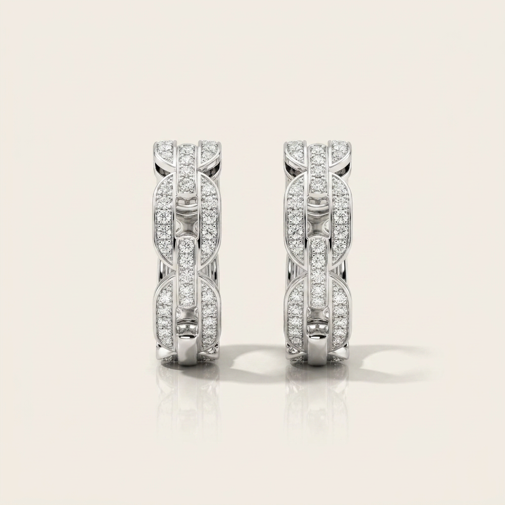 Moissanite 0.45 CT Round Cut Diamond Hoop Earrings