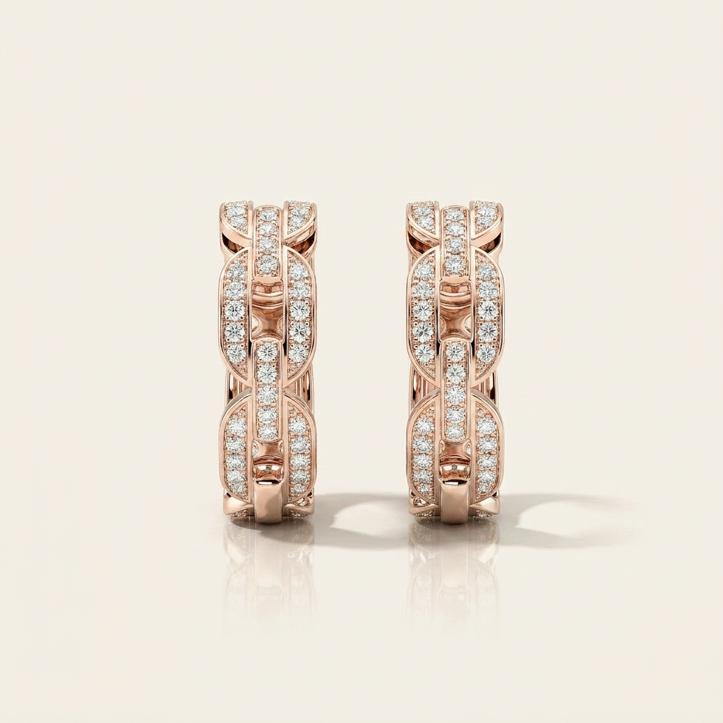 Moissanite 0.45 CT Round Cut Diamond Hoop Earrings