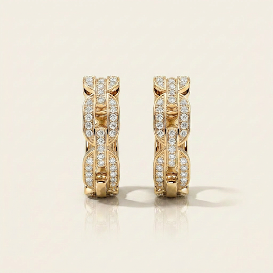 Moissanite 0.45 CT Round Cut Diamond Hoop Earrings