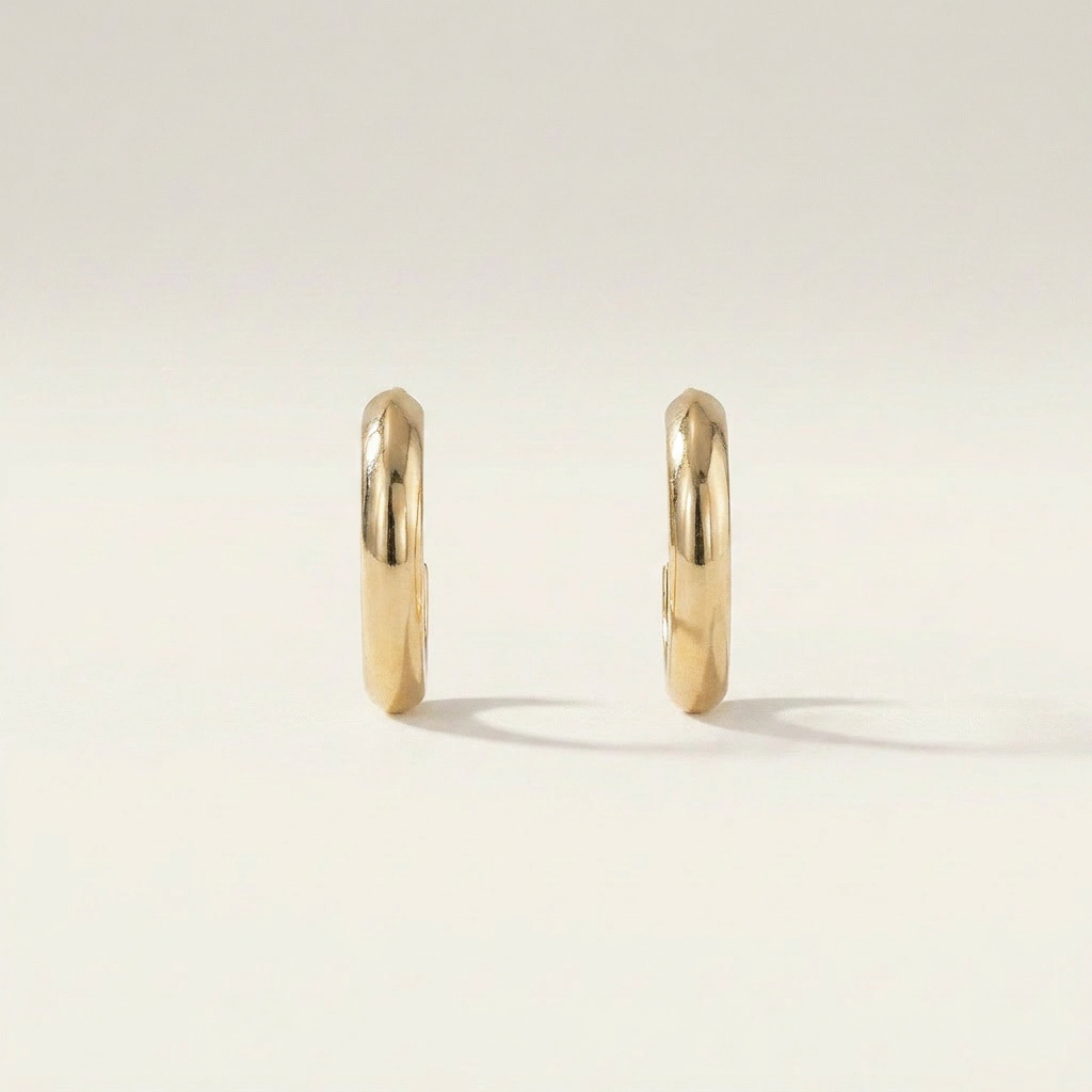 Plain Hoop Huggie Earrings