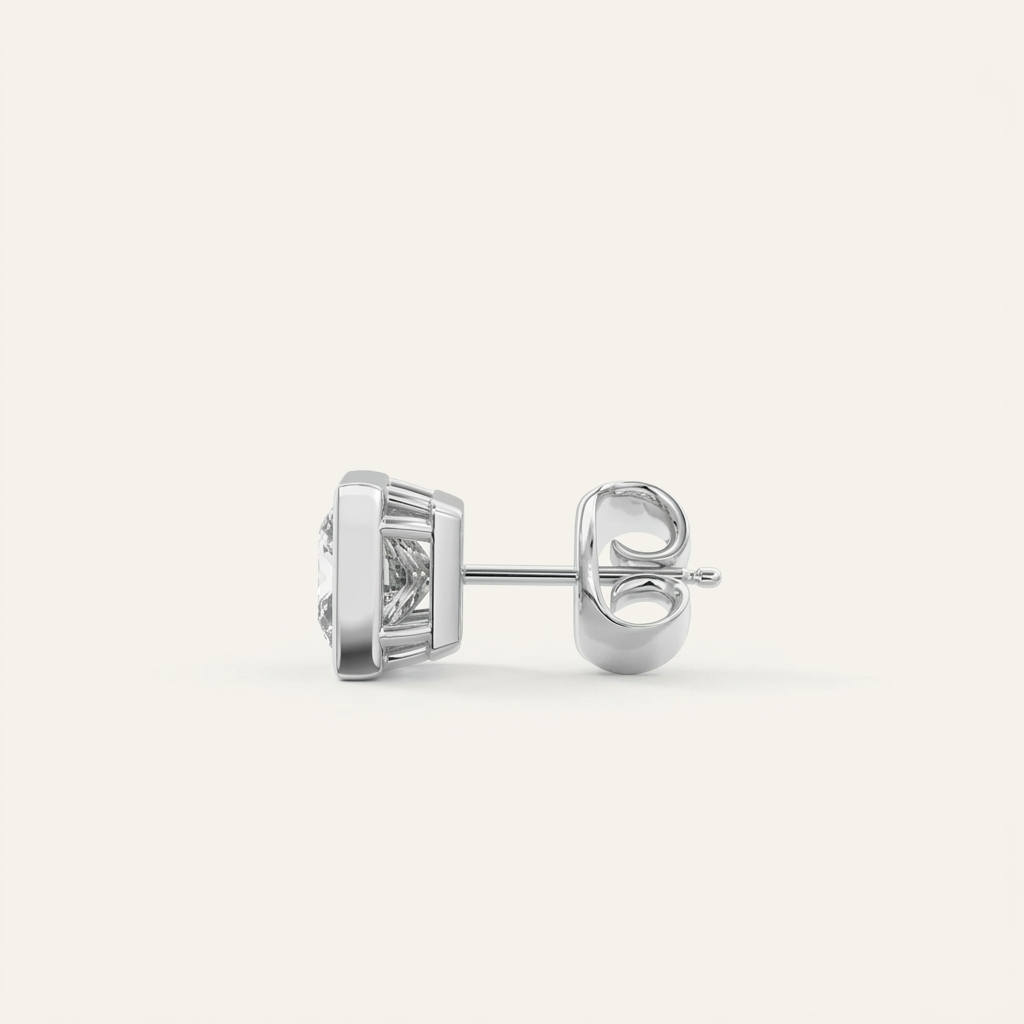 Moissanite 1.00 CT Princess Cut Diamond Stud Earrings