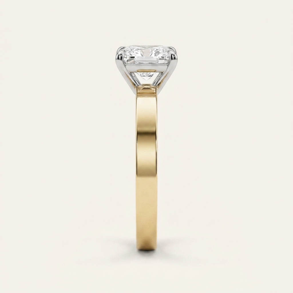 Moissanite 1.80 CT Princess Cut Diamond Solitaire Ring