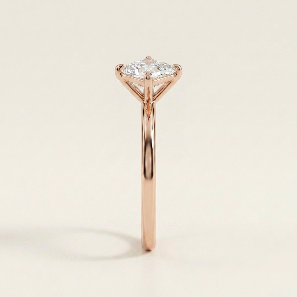 Moissanite 2.53 CT Princess Cut Diamond Solitaire Ring