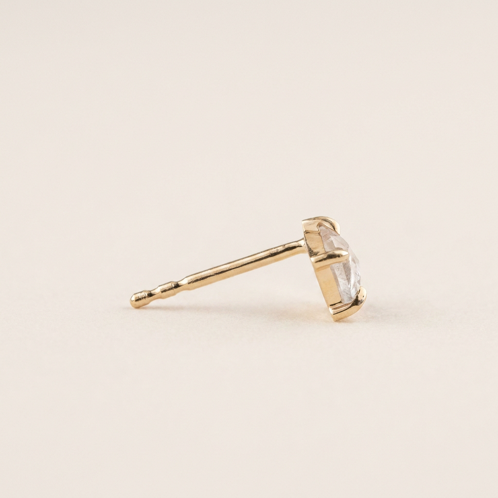 0.31 CT Kite Cut Salt and Pepper Diamond Stud Earrings