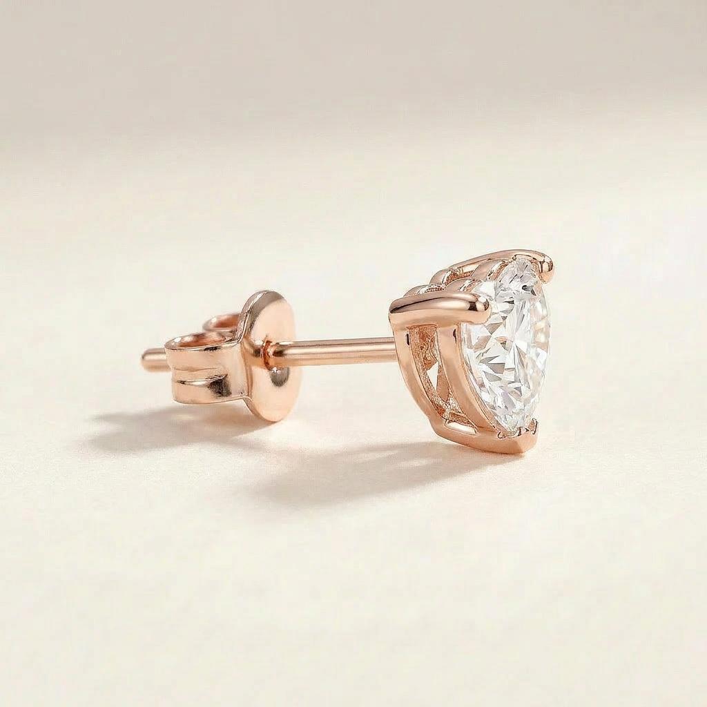 Moissanite 3.00 CT Heart Cut Diamond Stud Earrings