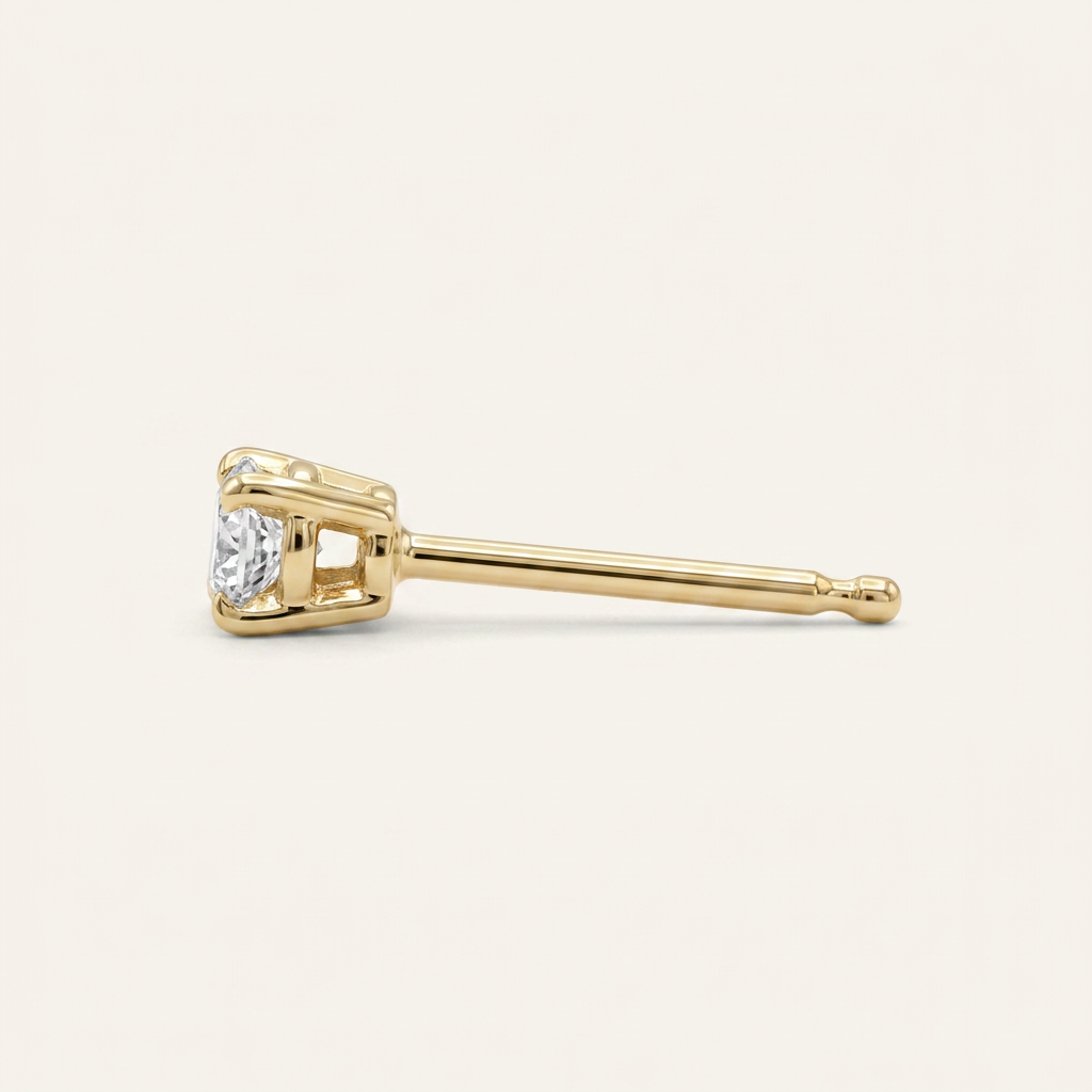 1.00 CT Round Cut Salt and Pepper Diamond Stud Earrings