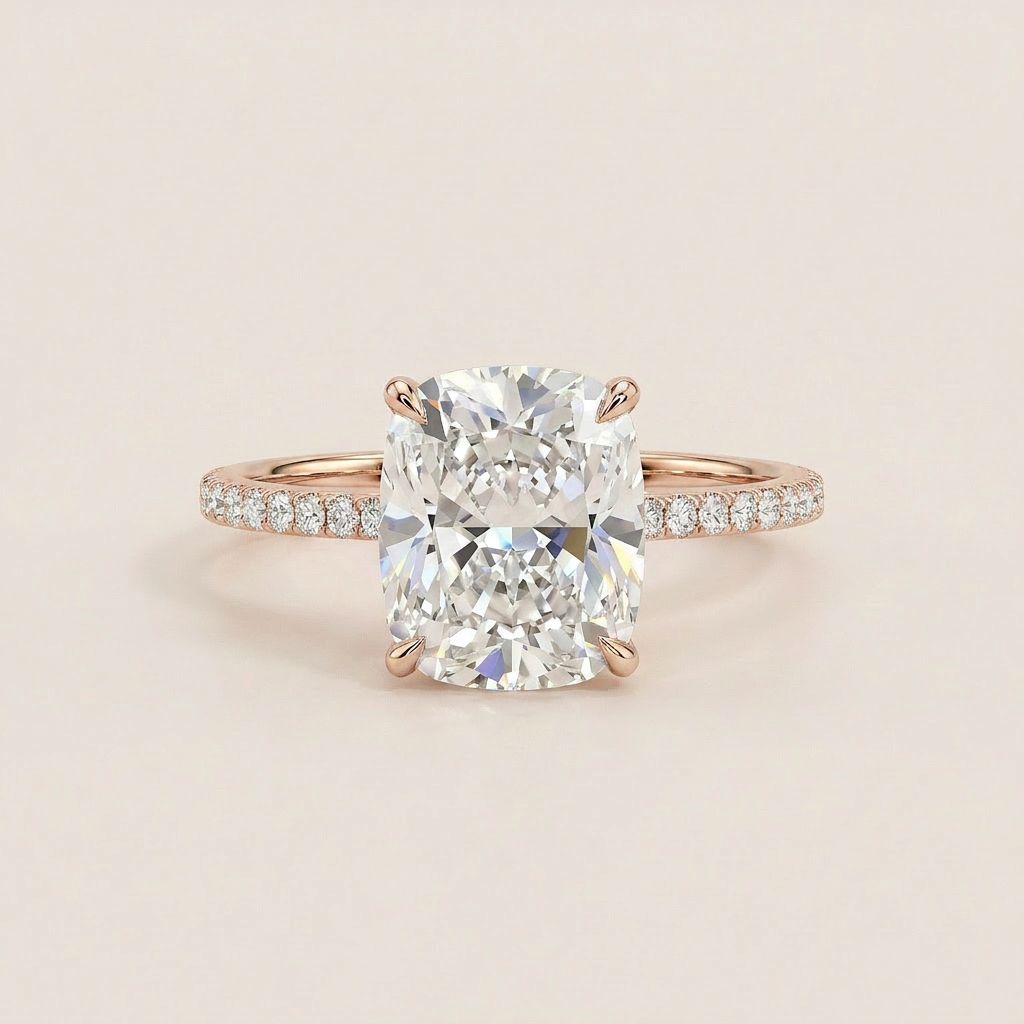 Moissanite 2.80 CT Cushion Cut Diamond Solitaire Ring