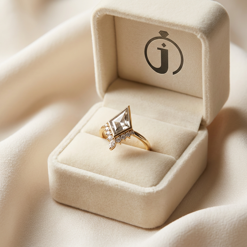 1.70 CT Kite & Round Cut Salt and Pepper Diamond Cluster Ring