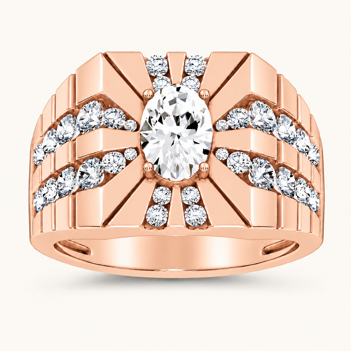 Lab Grown Diamond 2.25 CT Oval Cut Men's Ring