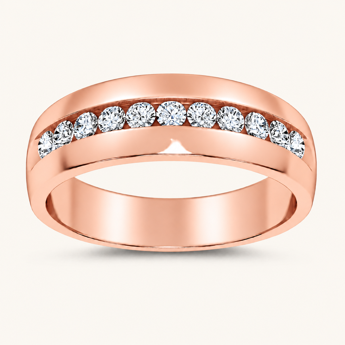 Lab Grown Diamond 0.48 CT Round Cut Men's Ring
