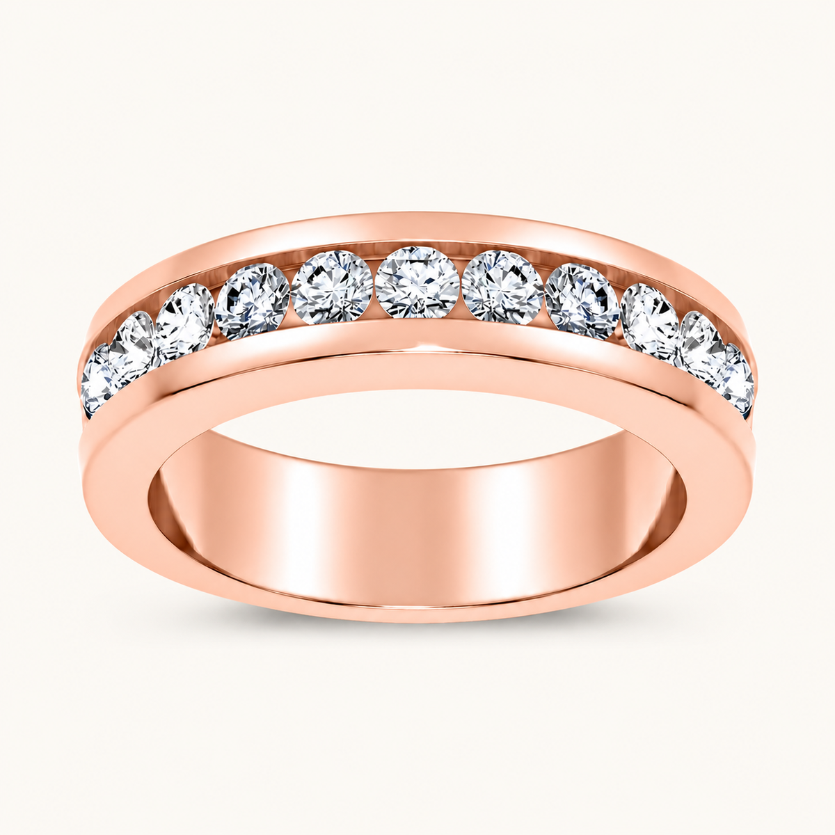 Lab Grown Diamond 1.00 CT Round Cut Men's Band