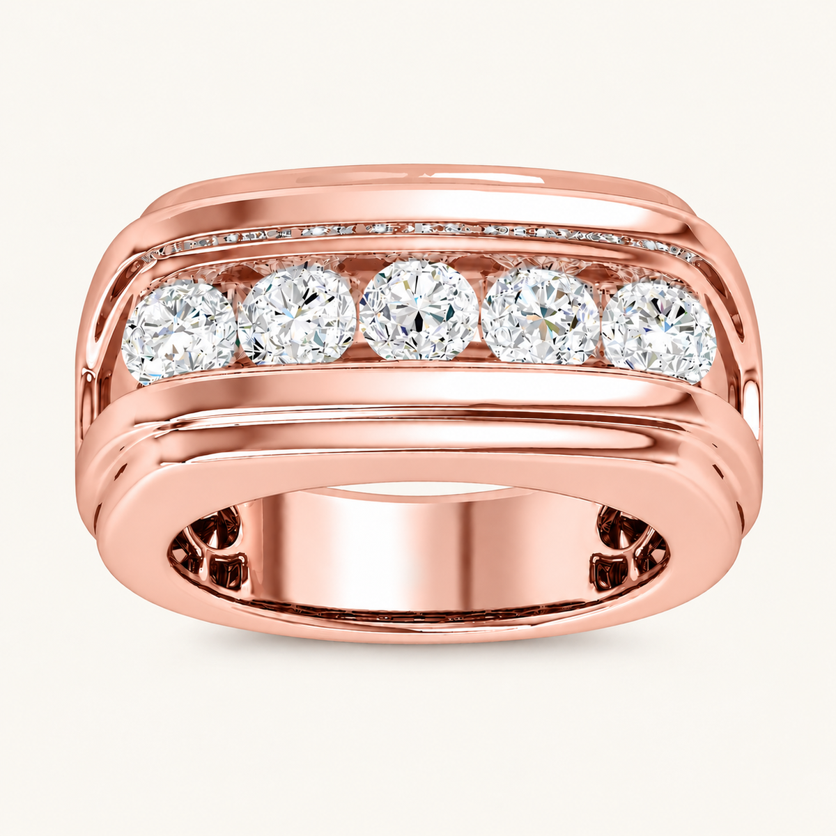 Lab Grown Diamond 2.00 CT Round Cut Men's Band