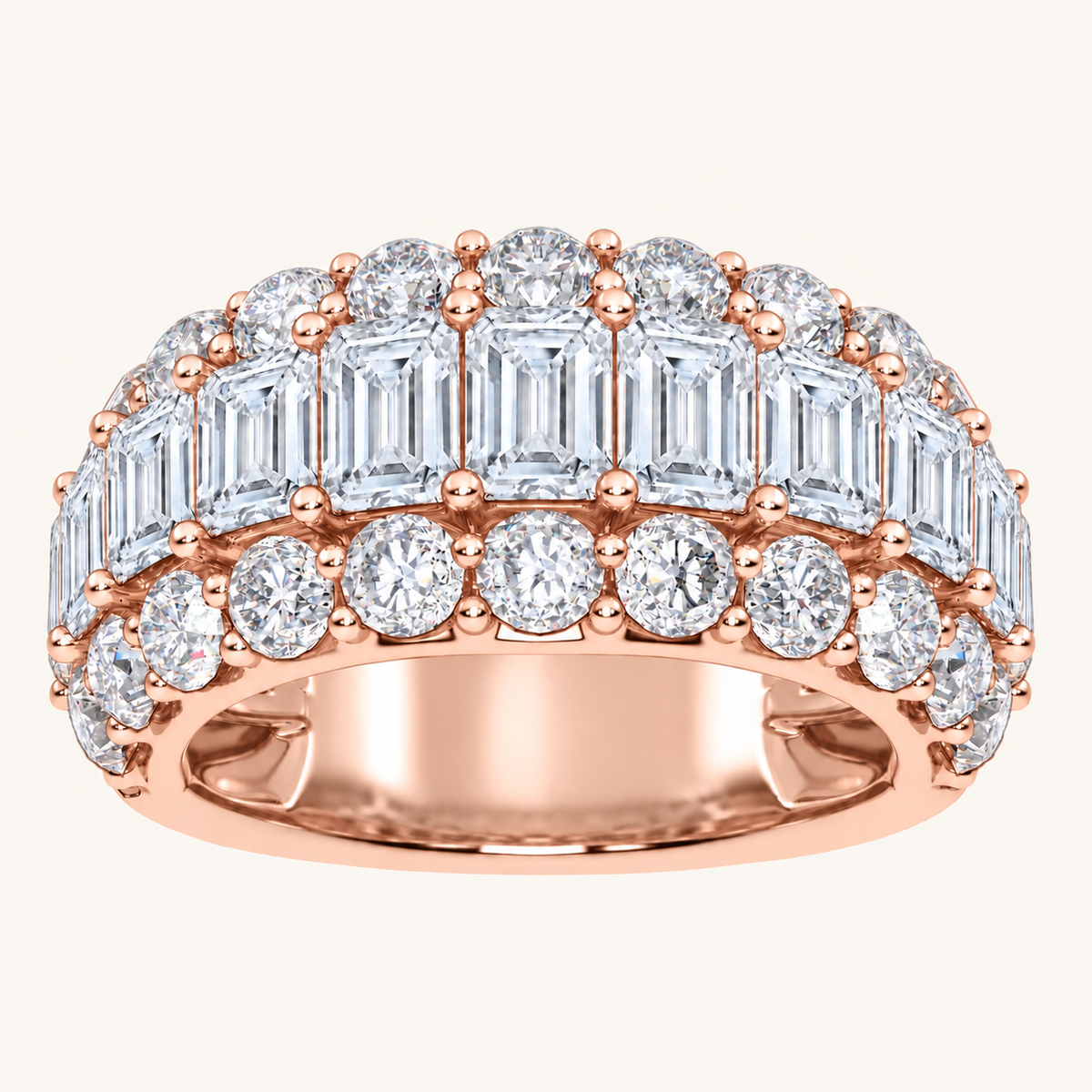 Lab Grown Diamond 5.00 CT Emerald Cut Men's Cluster Ring