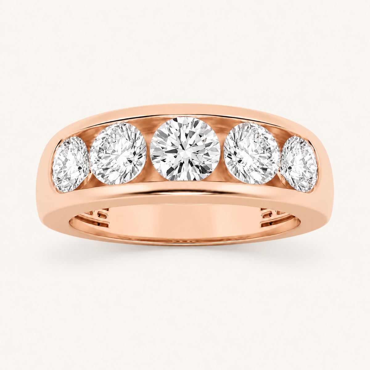 Lab Grown Diamond 2.00 CT Round Cut Men's Band