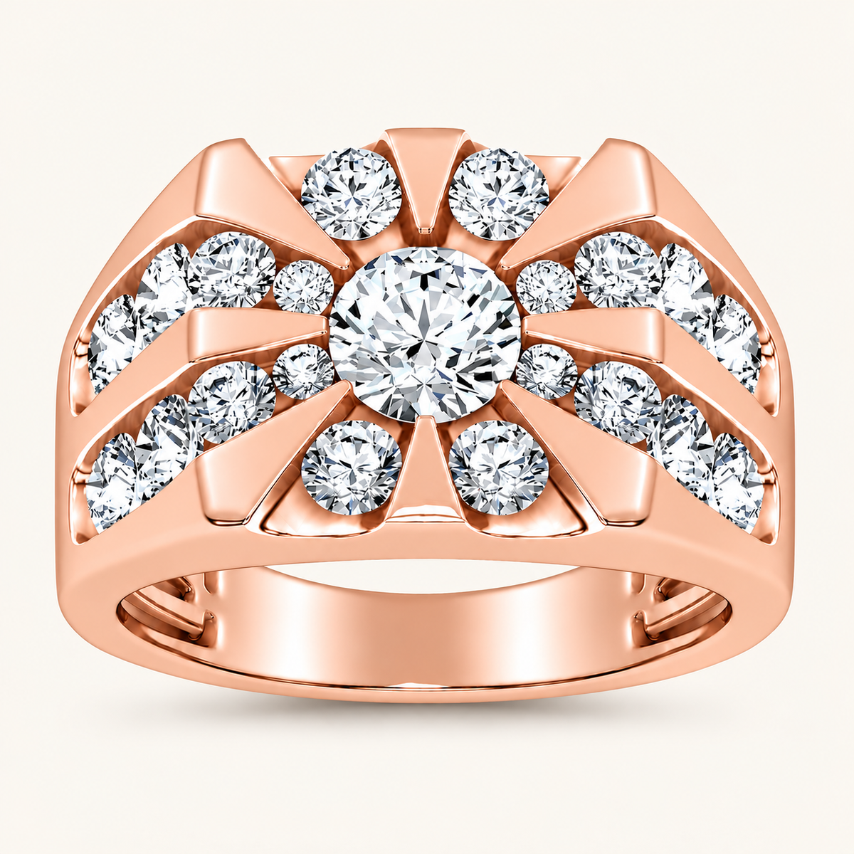 Lab Grown Diamond 3.00 CT Round Cut Men's Ring
