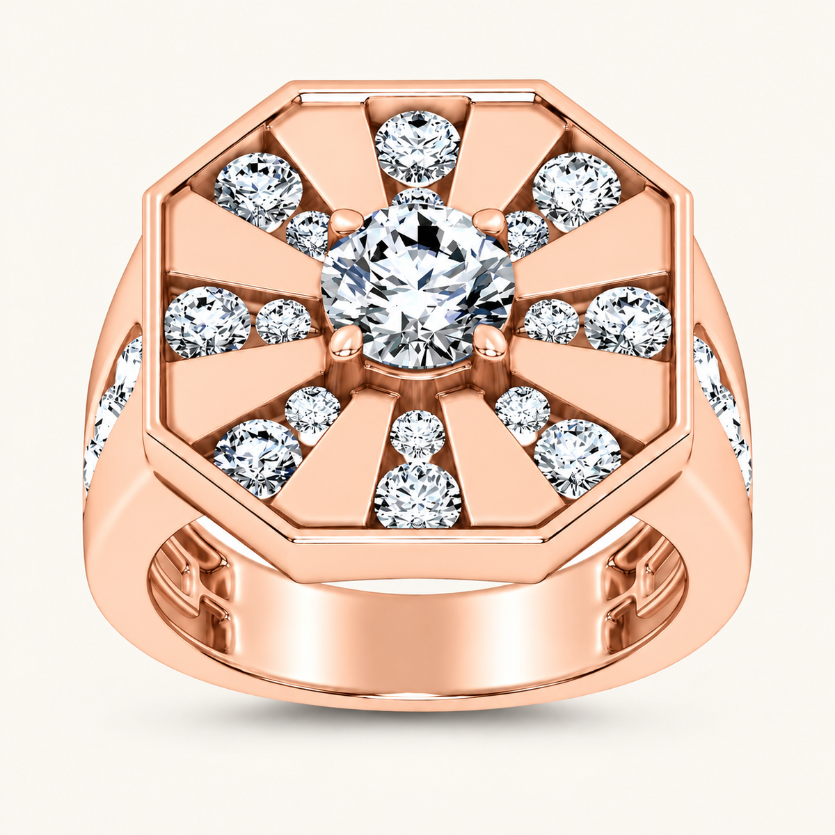 Lab Grown Diamond 3.00 CT Round Cut Men's Ring