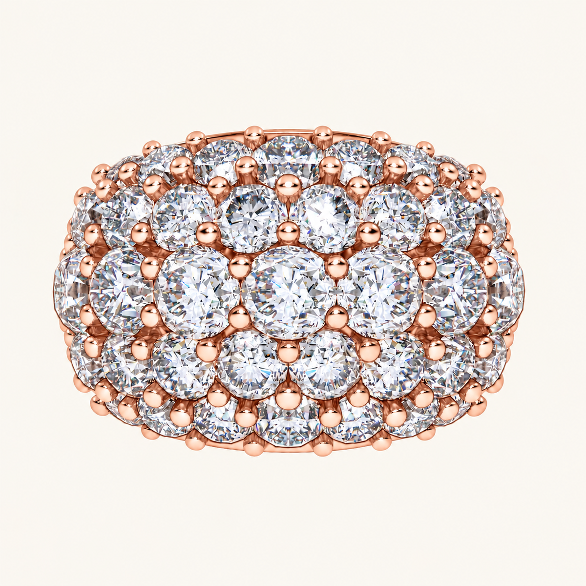 Lab Grown Diamond 6.00 CT Round Cut Men's Fancy Cluster Band