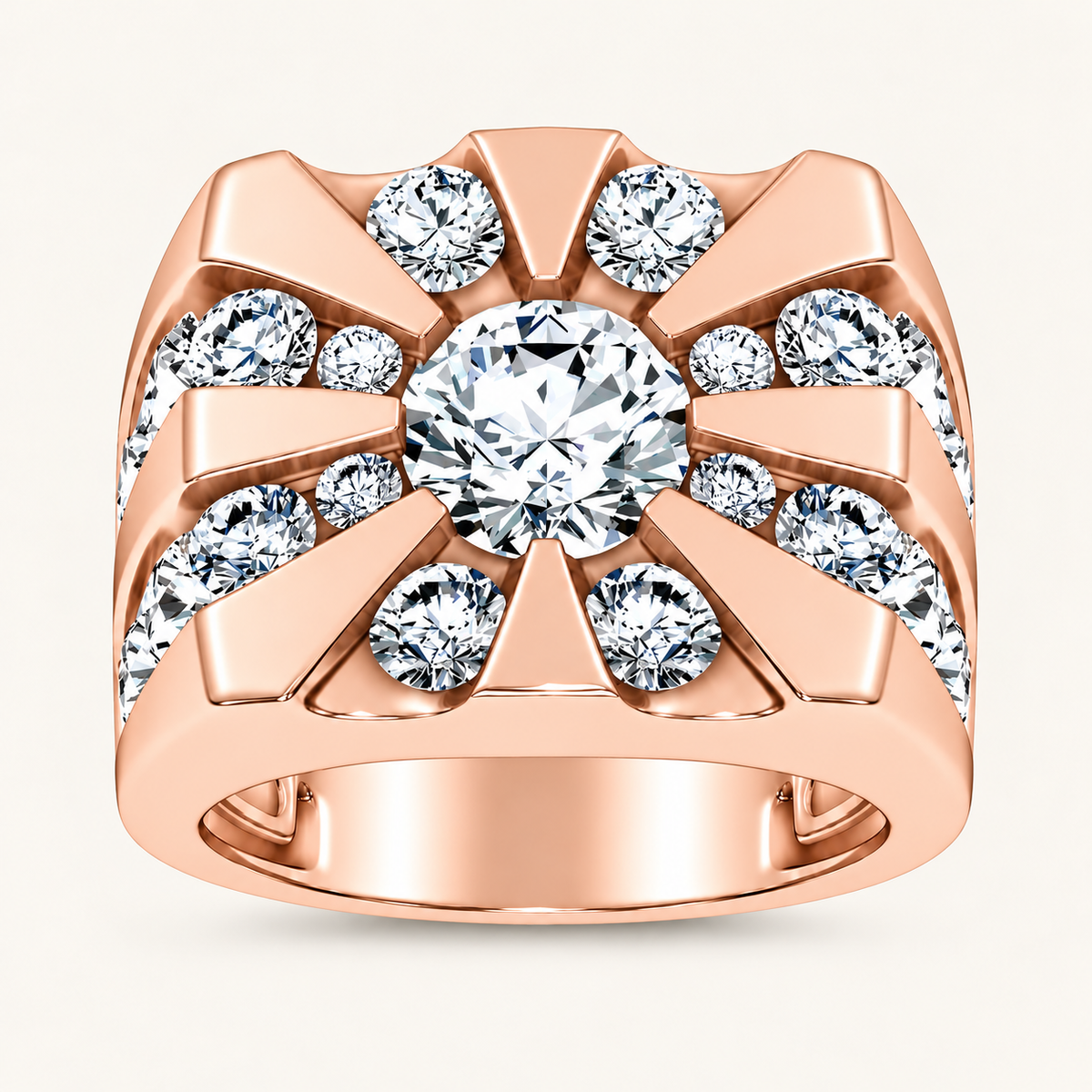 Lab Grown Diamond 5.00 CT Round Cut Men's Ring