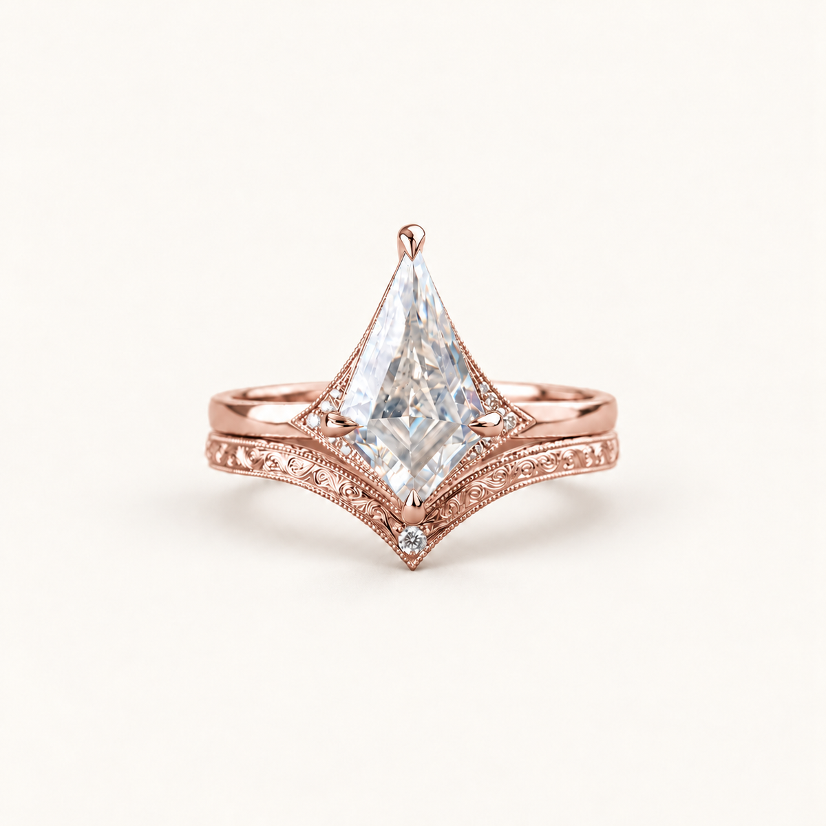 Moissanite 1.45 CT Kite Cut Solitaire Ring