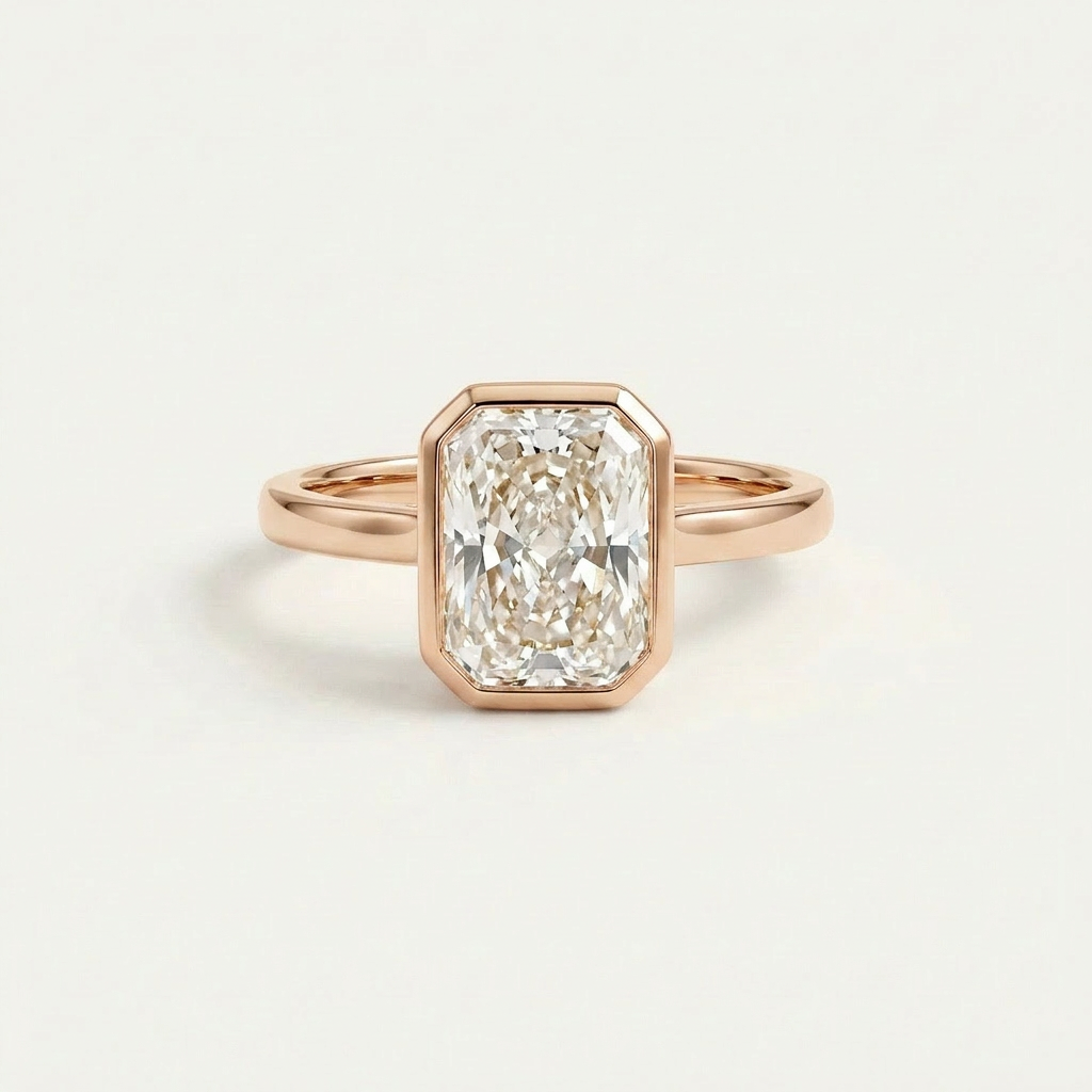 Moissanite 1.85 CT Radiant Cut Diamond Solitaire Ring