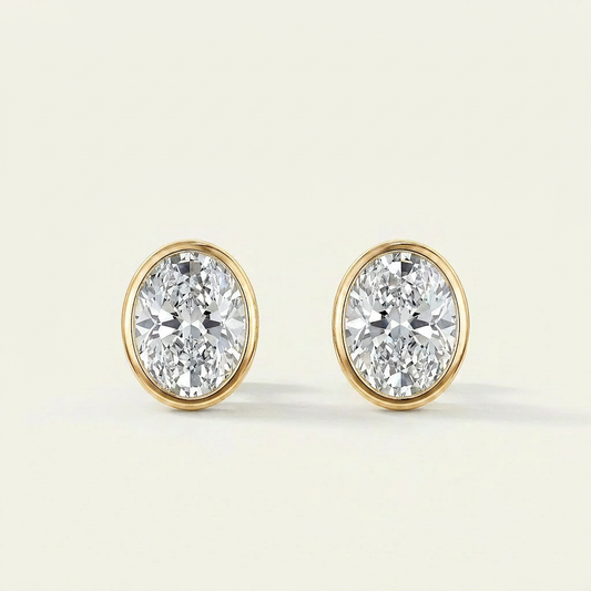 Moissanite 1.00 CT Oval Cut Diamond Stud Earrings (V4)