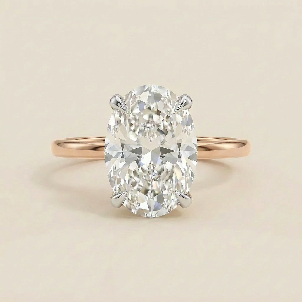 Moissanite 1.90 CT Oval Cut Diamond Solitaire Ring