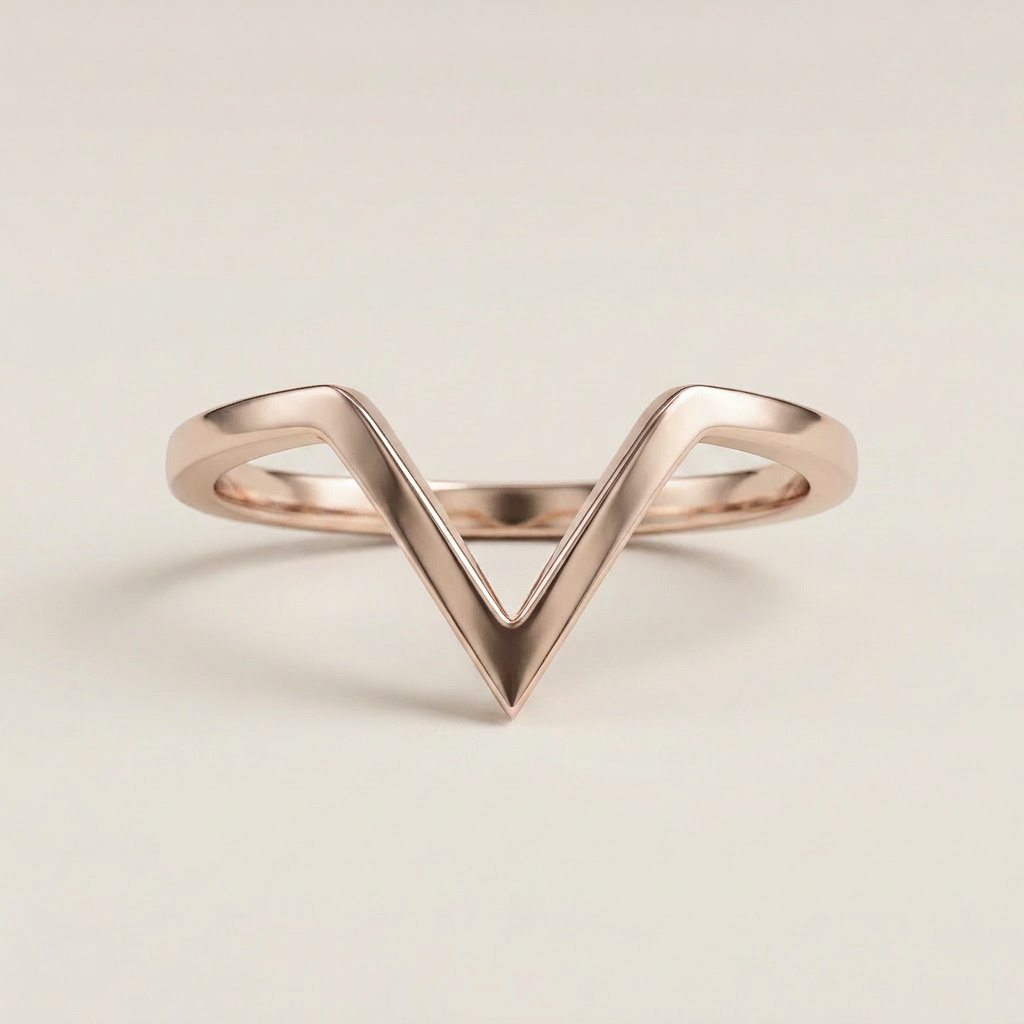 Contemporary V-Shape Plain Wedding Band