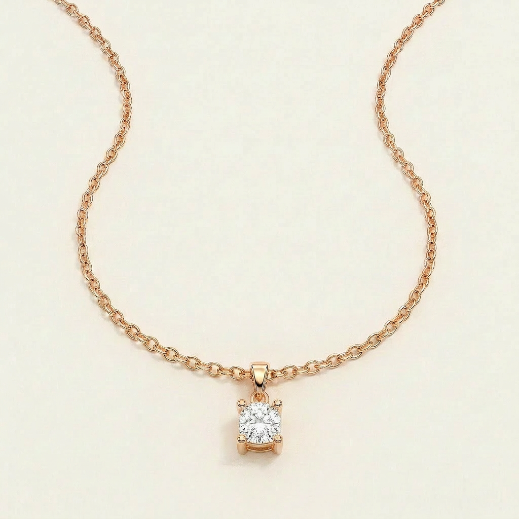 Moissanite 1.00 CT Cushion Cut Diamond Necklace