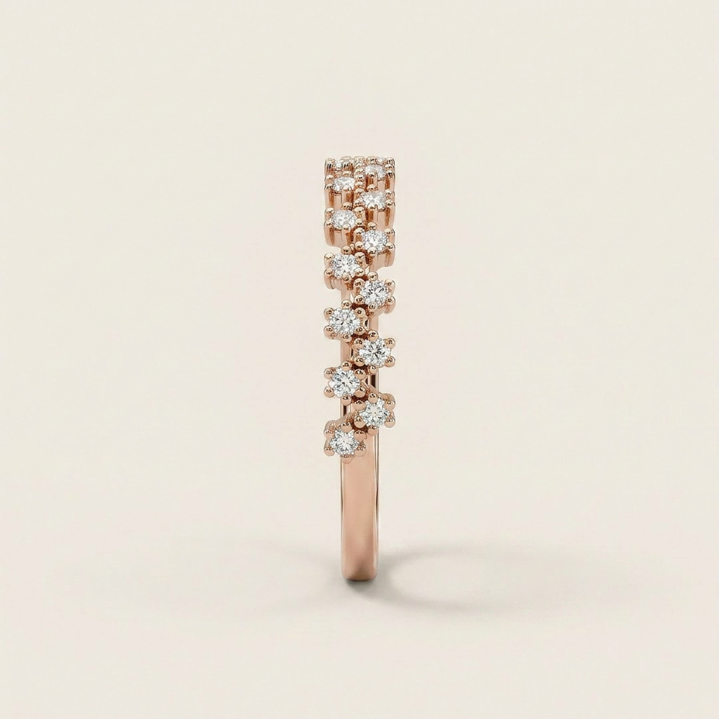 Moissanite 0.17 CT Round Cut Diamond Ring
