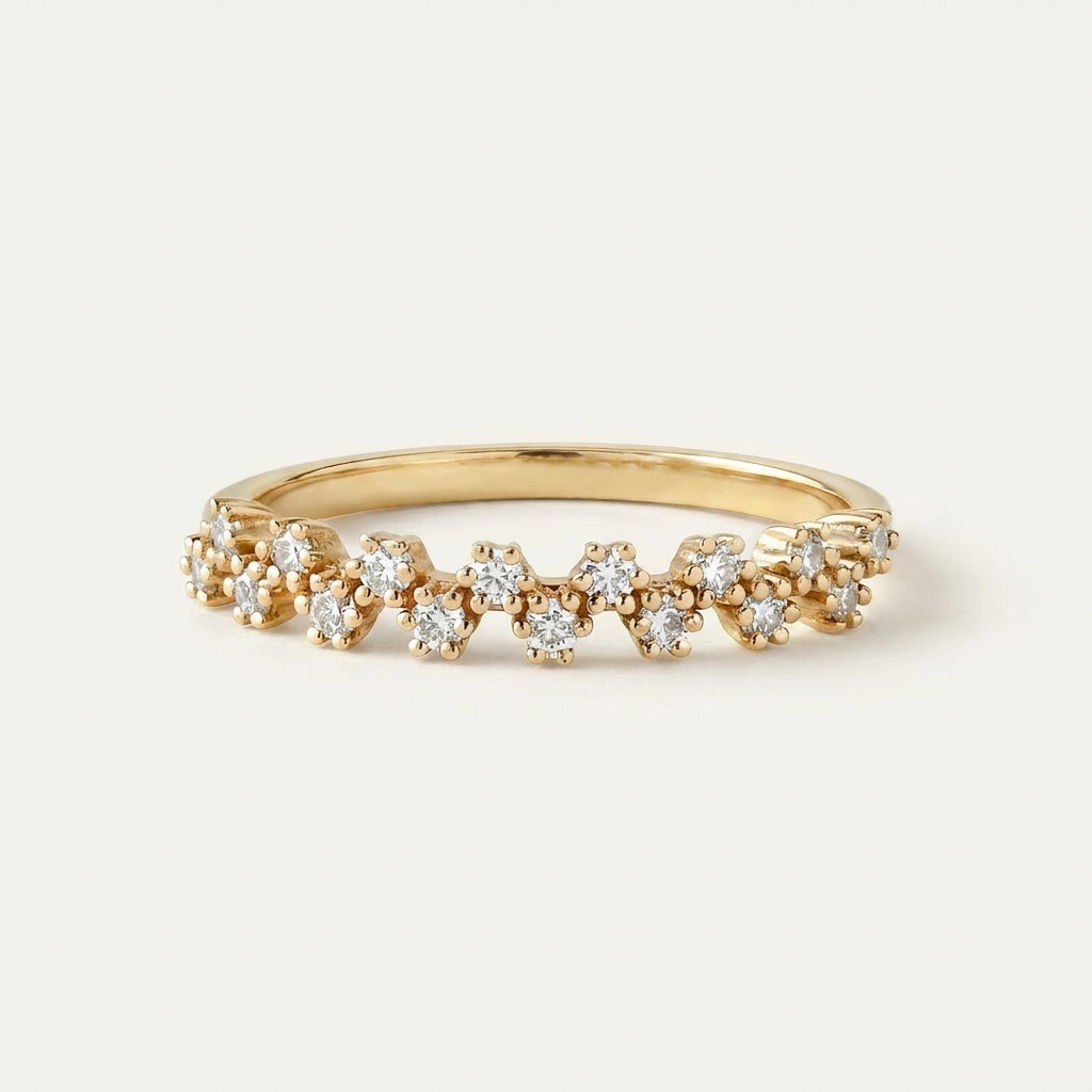 Moissanite 0.17 CT Round Cut Diamond Ring