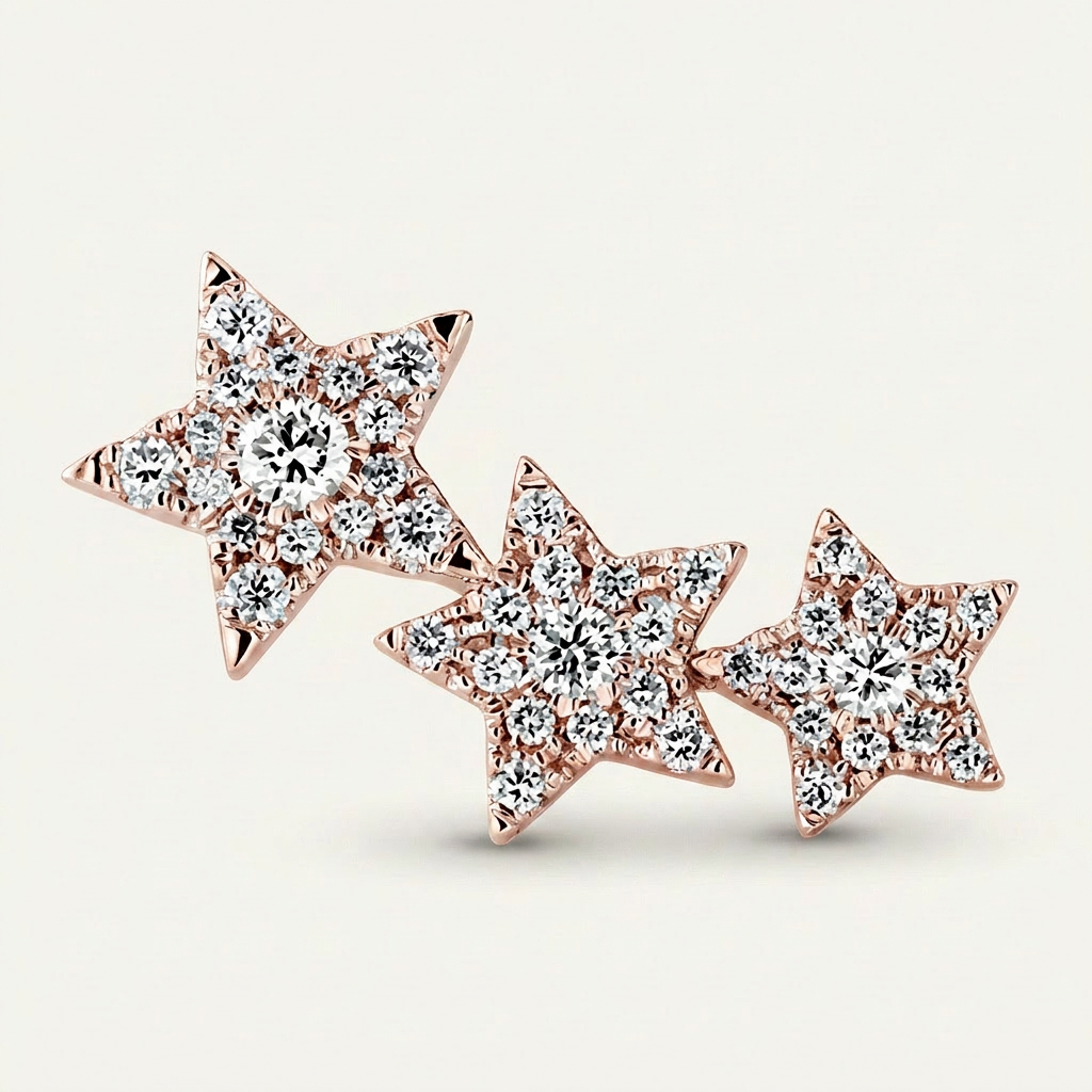 Moissanite 0.45 CT Round Cut Diamond Stud Earrings