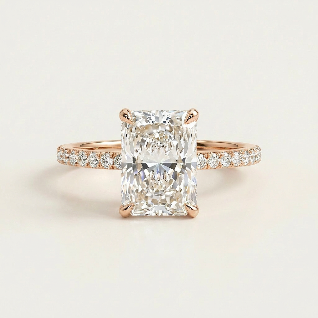 Lab Grown 1.70 CT Radiant Cut Diamond Solitaire Ring