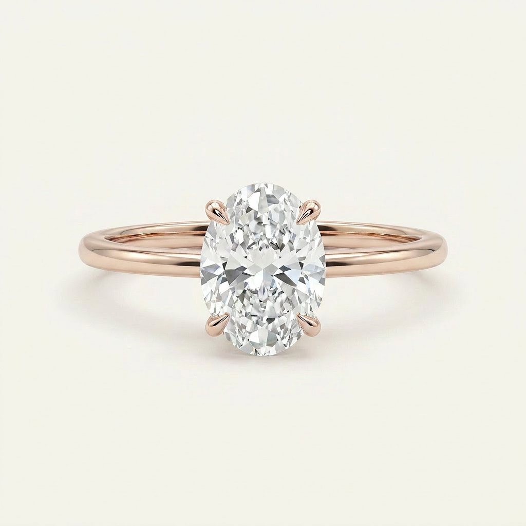 Moissanite 2.30 CT Oval Cut Diamond Solitaire Ring