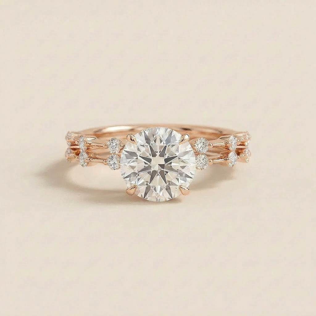 Moissanite 3.45 CT Round Cut Diamond Solitaire Ring