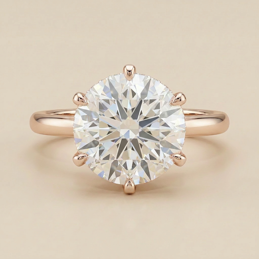 Moissanite 2.70 CT Round Cut Diamond Solitaire Ring
