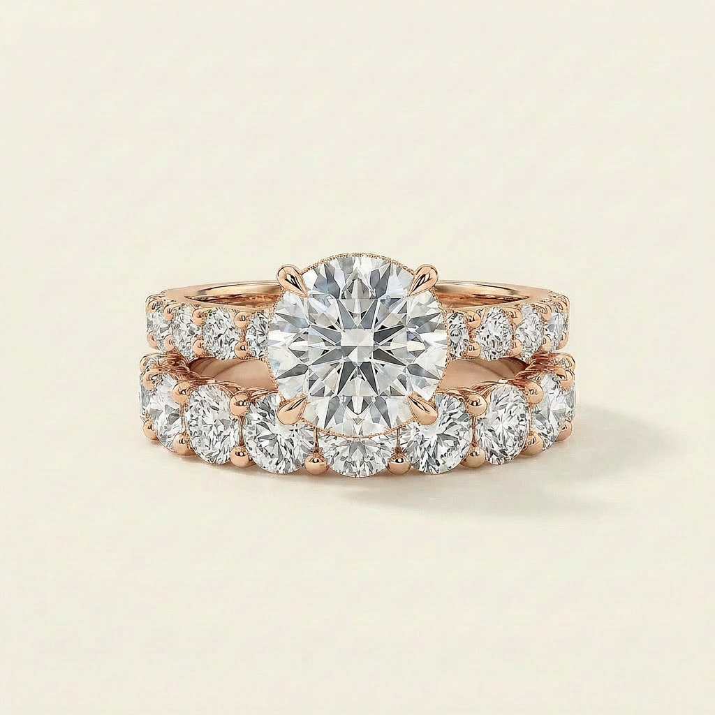 Moissanite 3.60 CT Round Cut Diamond Solitaire Ring