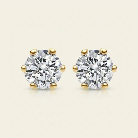 Moissanite 3.00 CT Round Cut Diamond Stud Earrings