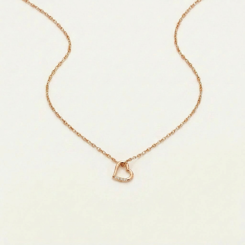 Moissanite 0.50 CT Round Cut Diamond Heart Necklace