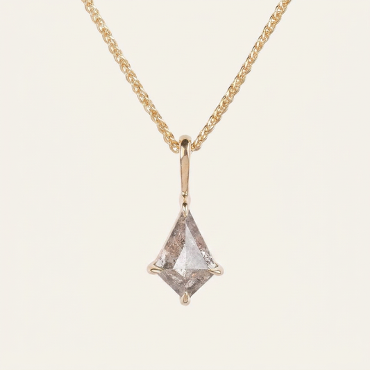 0.78 CT Kite Cut Salt and Pepper Diamond Necklace