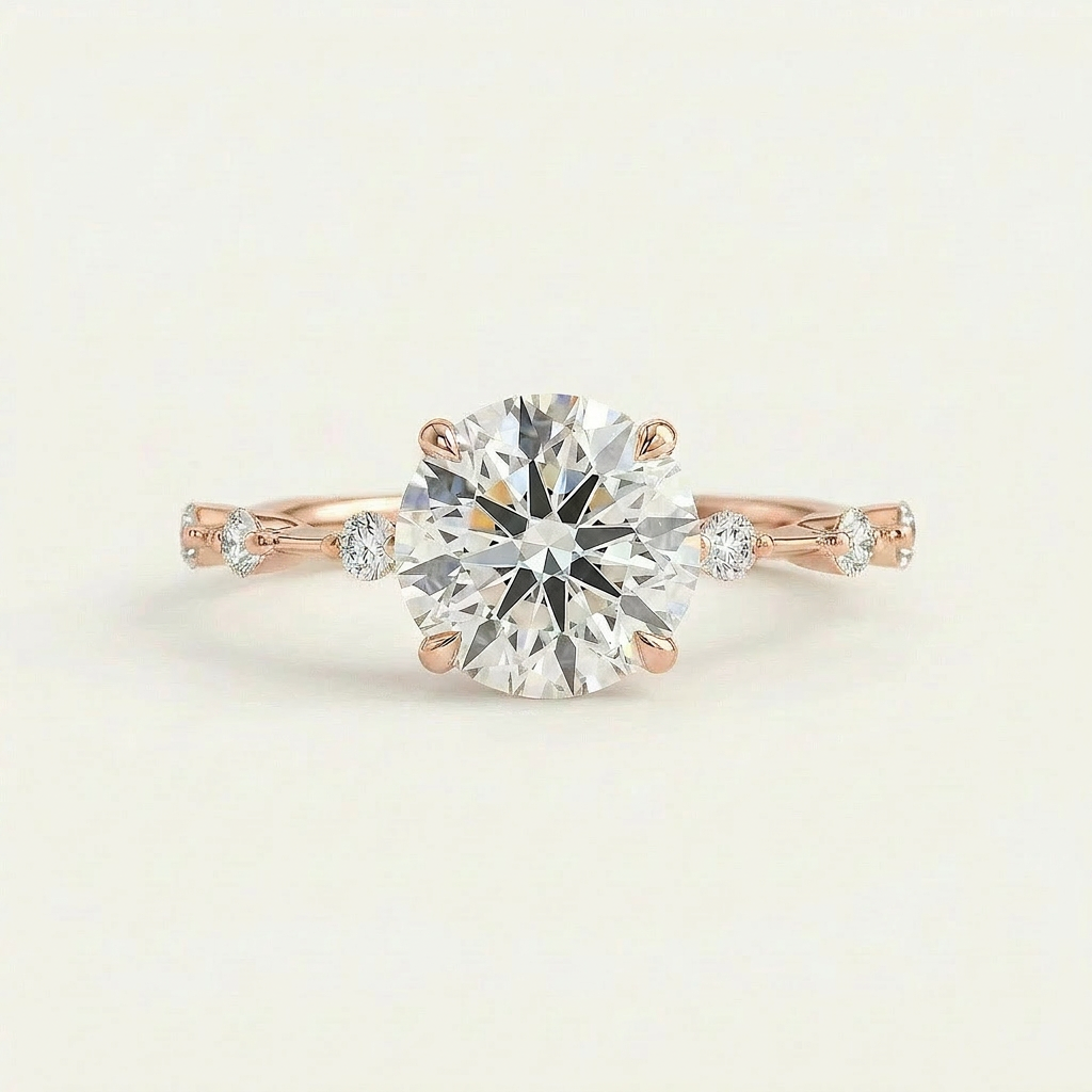 Moissanite 3.45 CT Round Cut Diamond Solitaire Ring