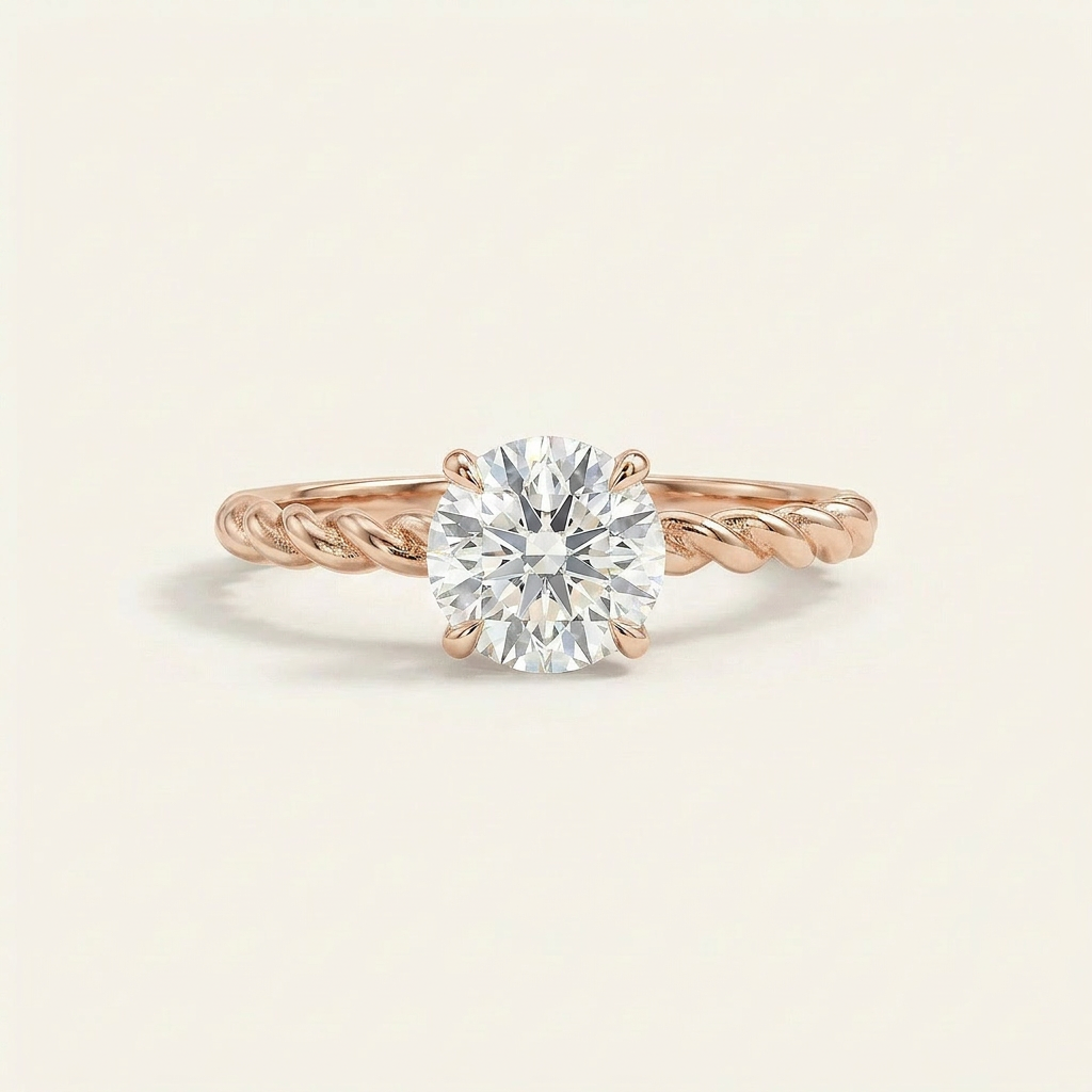 Moissanite 2.10 CT Round Cut Diamond Solitaire Ring