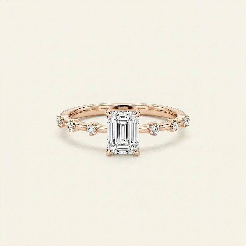 Moissanite 2.90 CT Radiant & Round Cut Diamond Solitaire Ring