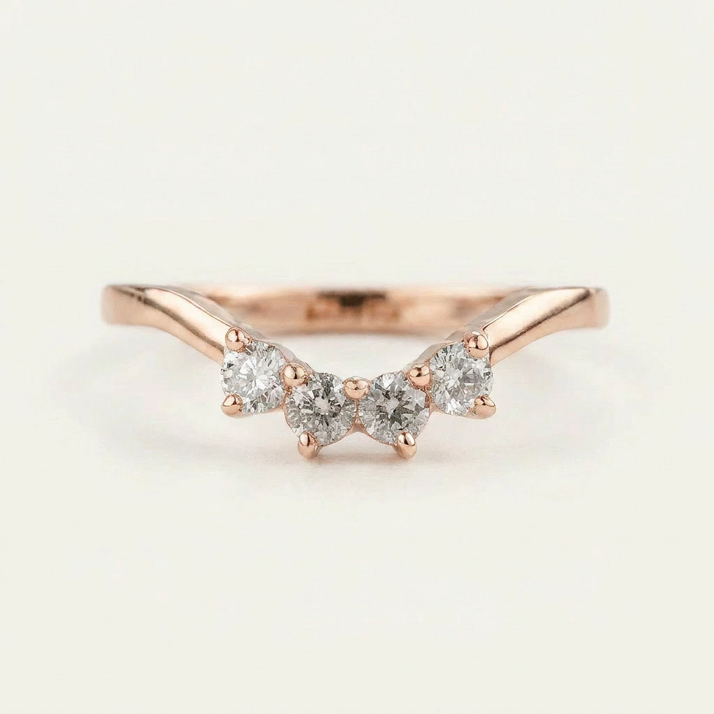 0.24 CT Round Cut Salt and Pepper Diamond Ring