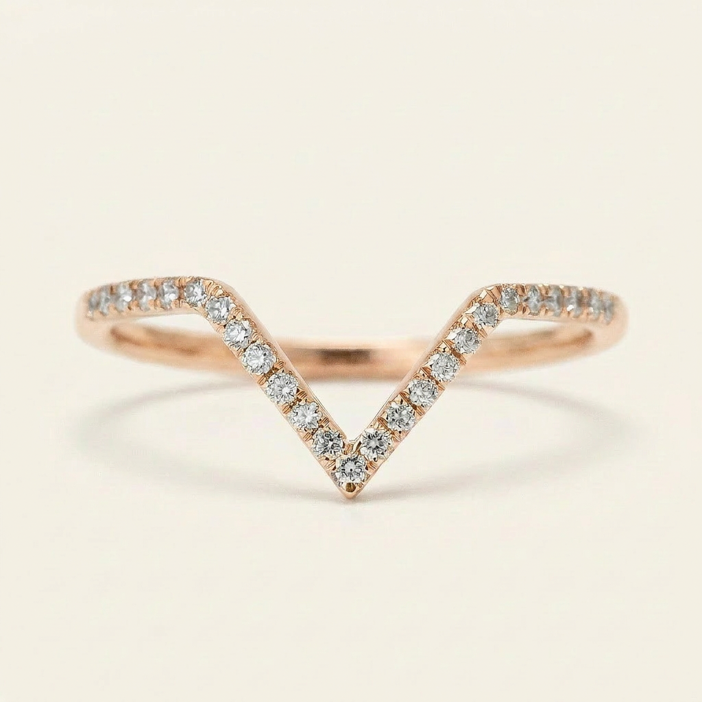 Moissanite 0.25 CT Round Cut Diamond Ring (V-Bohohippie)