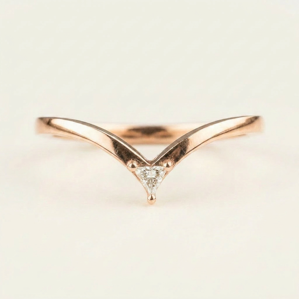 Moissanite 0.05 CT Triangle Cut Diamond Ring