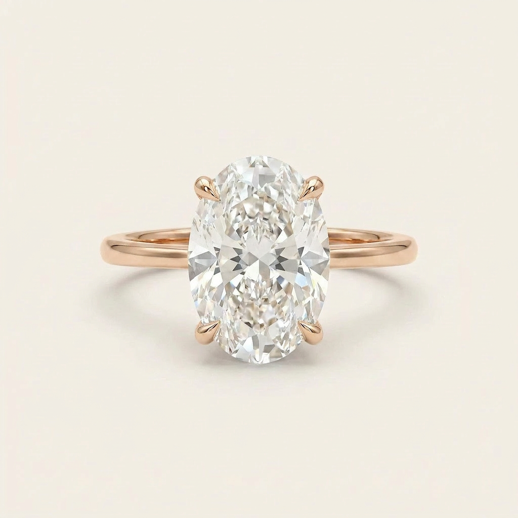 Moissanite 2.55 CT Oval Cut Diamond Solitaire Ring