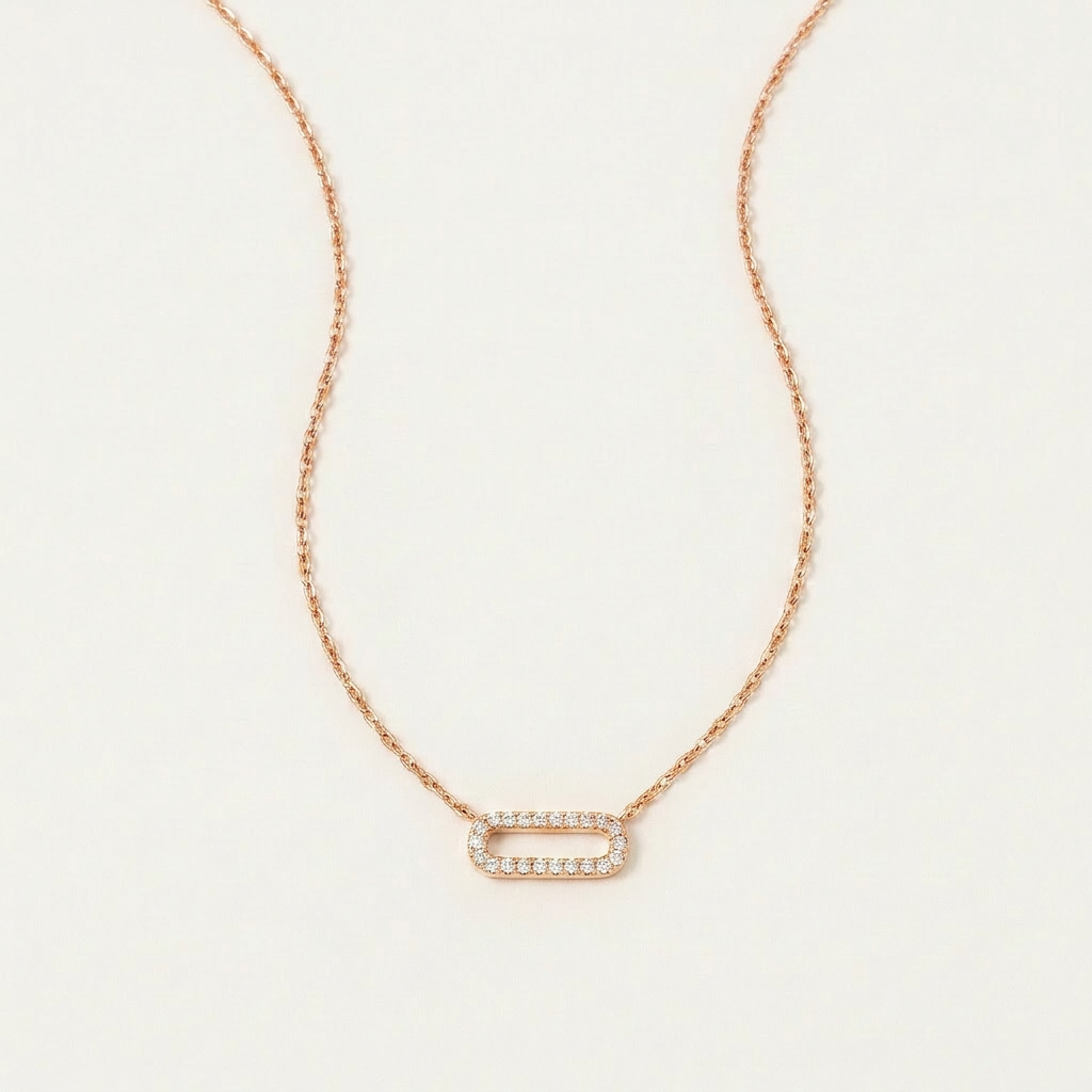 Moissanite 0.30 CT Round Cut Diamond Capsule Necklace