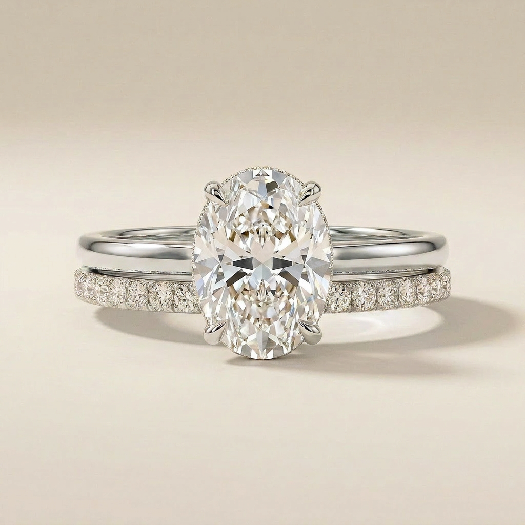 Moissanite 2.70 CT Oval Cut Diamond Solitaire Ring