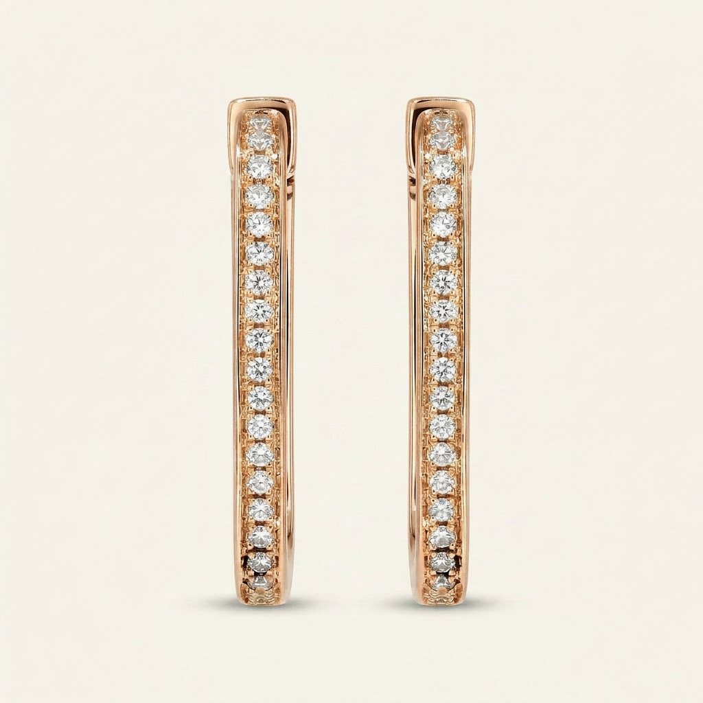 Moissanite 0.30 CT Round Cut Diamond Hoop Earrings