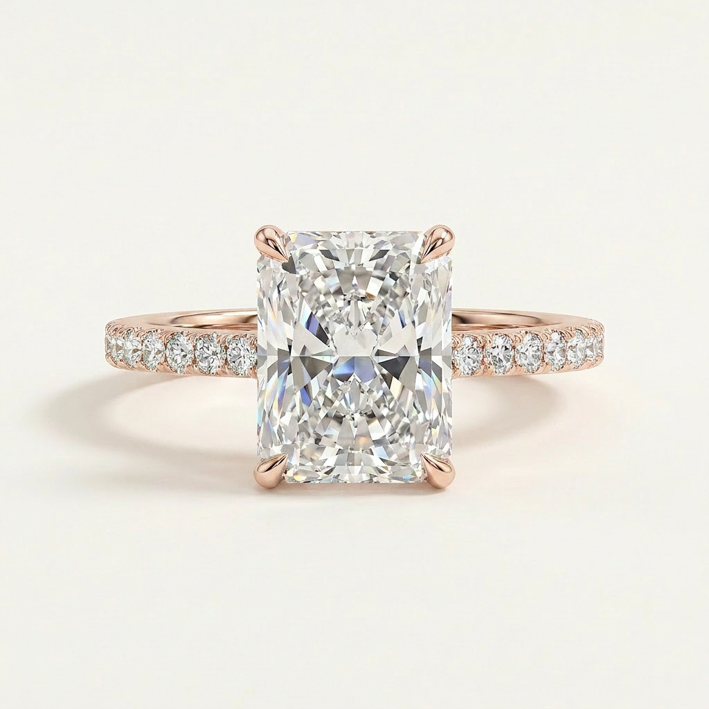 Moissanite 1.50 CT Radiant Cut Diamond Solitaire Ring